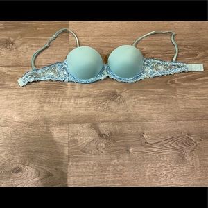 Cute strapless or striped pink bra